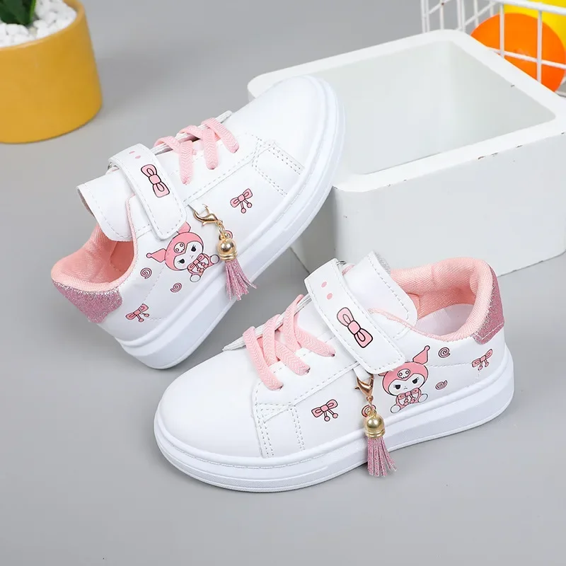 Kuromi Anime Kawaii Soft Soled Board Shoes Cute Sanrio Ins Cartoon Students Leather Running Sneakers Fashion Gifts for Kids