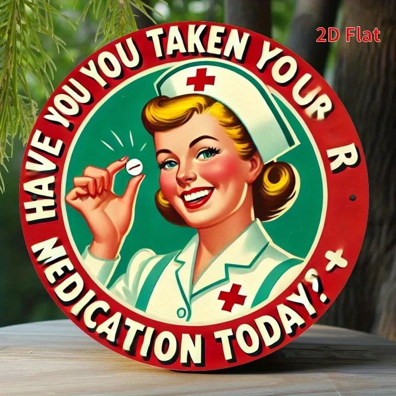 Medication Instructions Display - Medication Guide Sign with Drug Label Plate for Home, Office, Pharmacy - Chart Decor 20x20cm/7