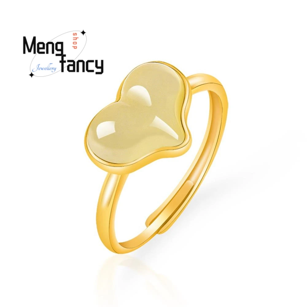 

Кольцо в форме сердца из натурального нефрита Hetian S925, серебро, инкрустированное, легкие, роскошные женские модные украшения для пар, высококачественные праздничные подарки