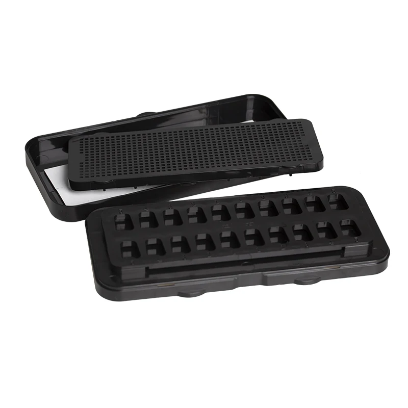 Dental square pre-treatment box, multi slot porcelain veneer sorting box with filter screen, oral veneer cleaning box