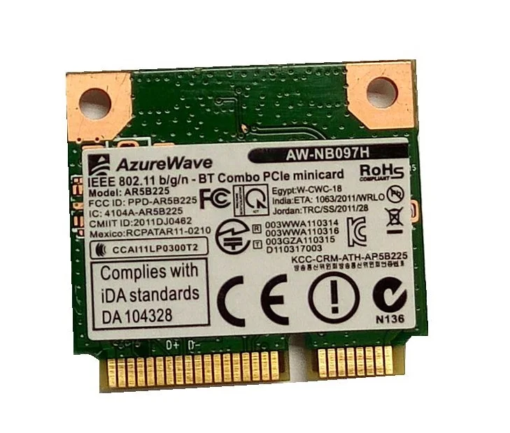 New For AzureWave AW-NB097H AW-NB100H AW-NB126H AR3012 AR5B225 Half Mini PCI-E Wifi BT4.0 Wlan Wireless Card