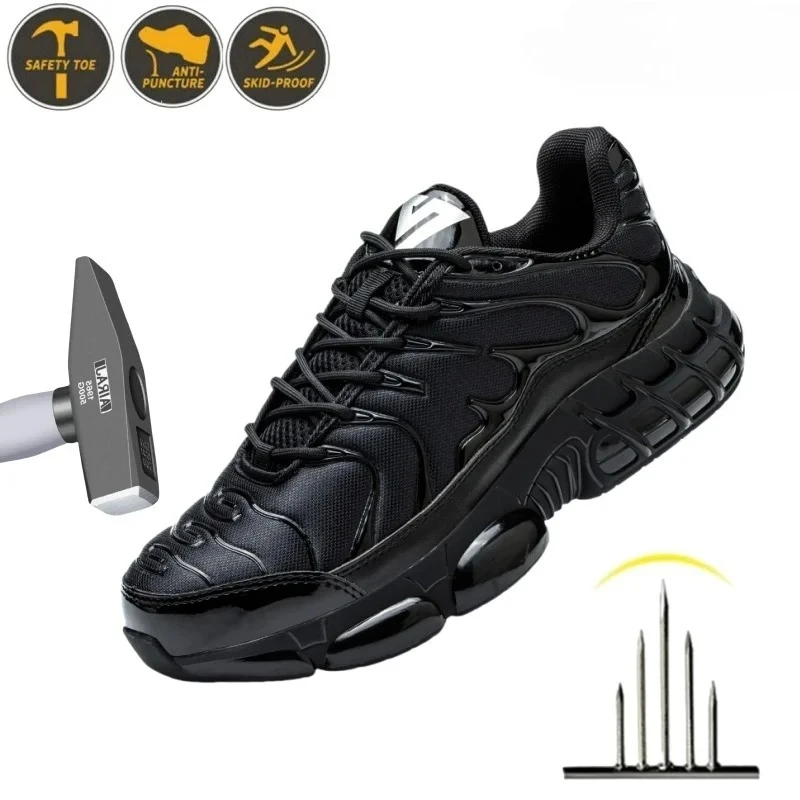 

Men's Safety Anti-smash Anti-puncture Work Shoes Breathable Lightweight Work Sneakers Indestructible Boots for Male Comfortable