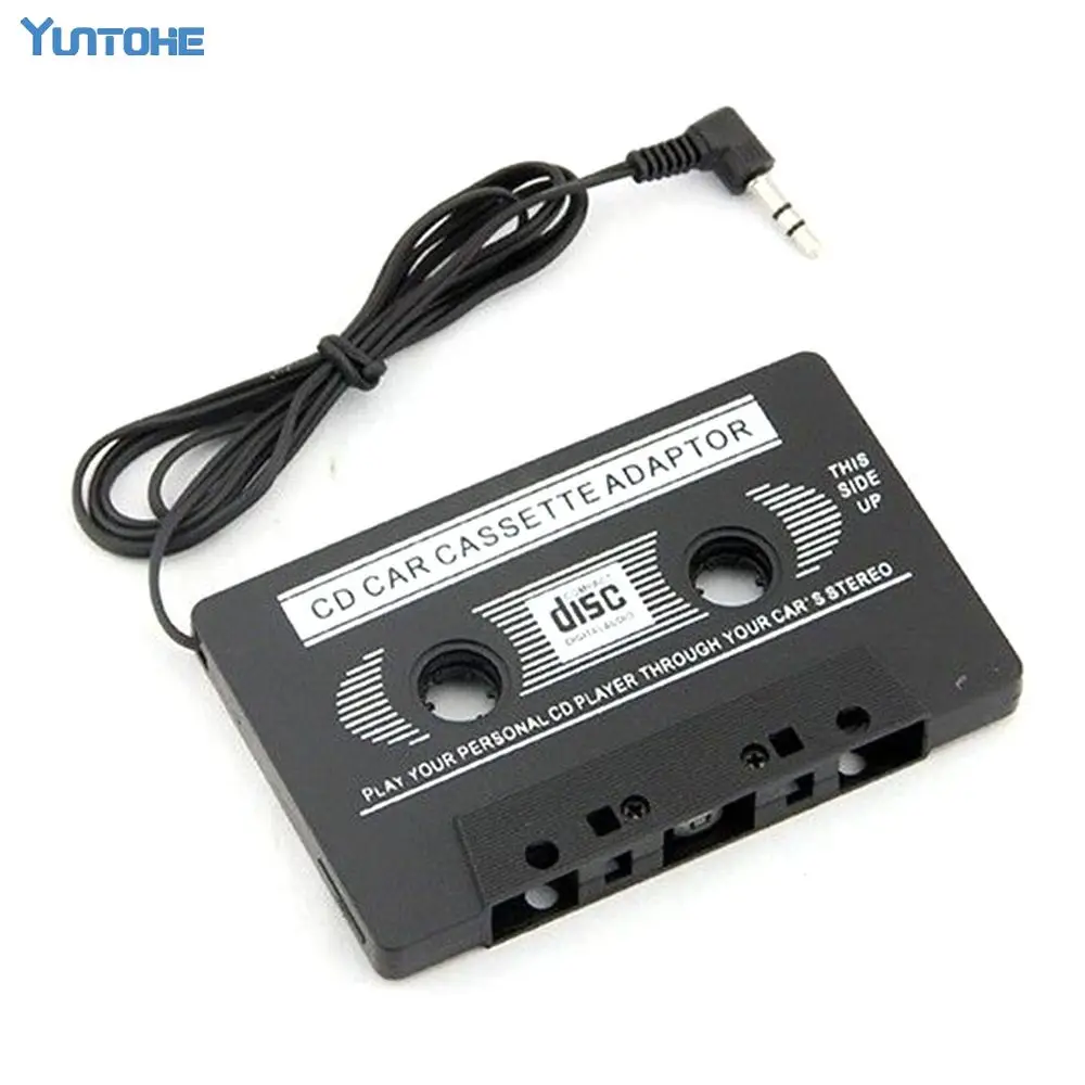 

50pcs/lot 3.5mm Universal Car Audio Cassette Adapter Audio Stereo Cassette Tape Adapter for MP3 Player Phone BLACK Free DHL