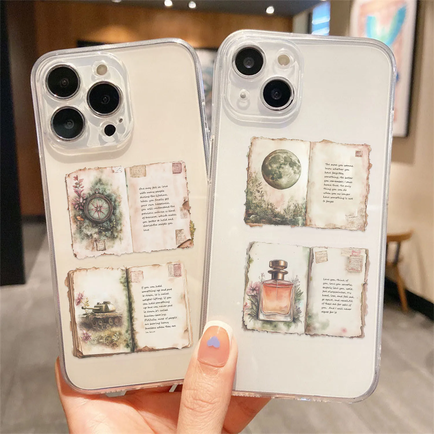 10/50PCS Vintage Aquarell Tagebuch Graffiti Aufkleber für Telefon Flasche Sammelalbum Reisetasche DIY Ästhetische Aufkleber Kreative Geschenke