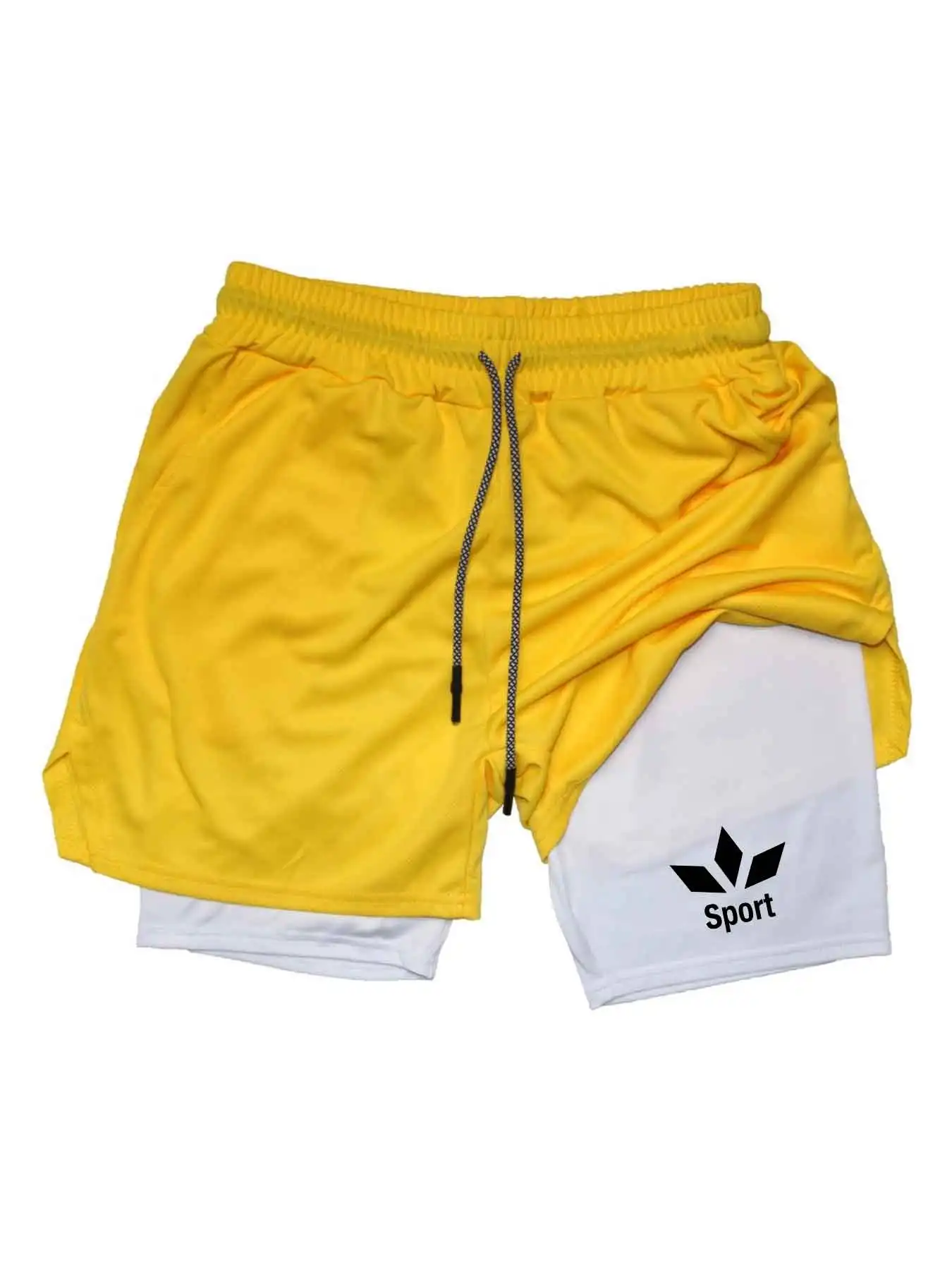 Freizeit-Sportbekleidung Fitness Doppellagige Shorts 2026 Sommer-Sportshorts 2-in-1 Gym-Laufshorts