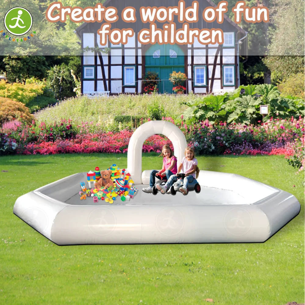 5.5M white PVC amusement park inflatable bumper car track inflatable track tube, sports game, suitable for children's bumper car