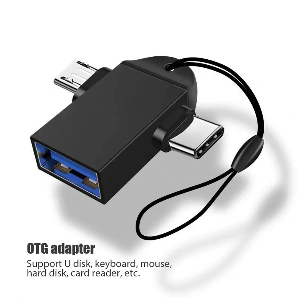 2-in-1 OTG Adapter Type C Micro USB to USB3.0 Female High Speed Data Transfer Connector for Phone Tablet Universal OTG Conver