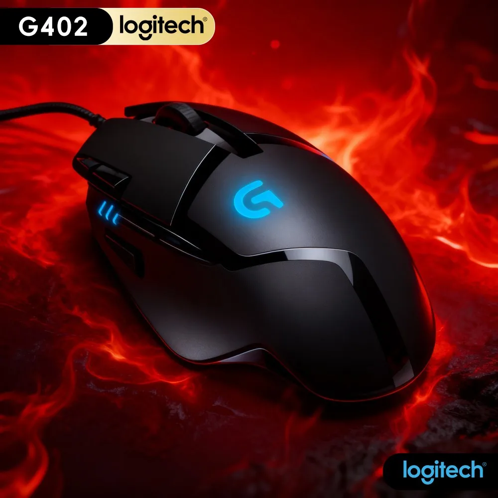 Logitech G402 Hyperion Fury Wired Mouse 32‑Bit ARM Processor Wear‑Resistant Body For Entry‑Level FPS Multiplayer Gaming Players