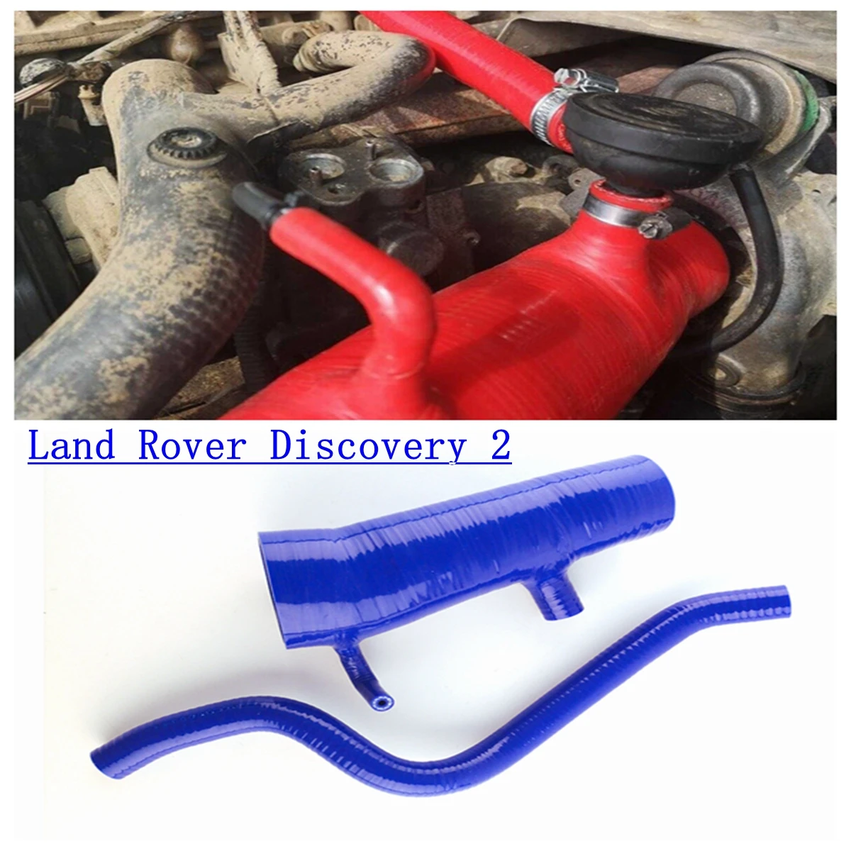 For Land Rover Discovery 2 TD5 Turbo To Air Box Boost Silicone Hose Tubes Piping Kit 2Pcs 10 Colors