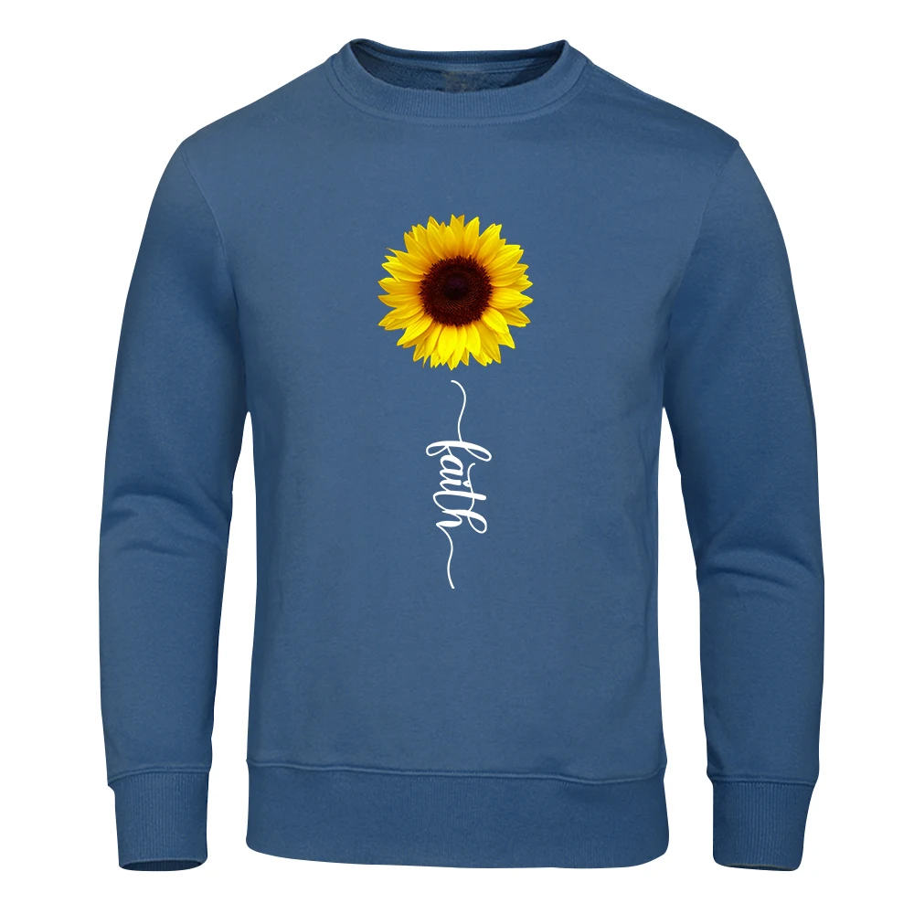 Yellow Sunflowers Printing Hoodies Man Harajuku Oversize Sweatshirt Warm Soft Crewneck Hoody Street Fleece New Clothing Male