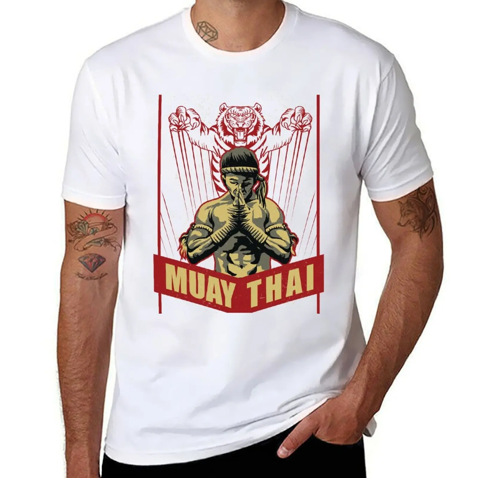 

Muay Thai Tiger T-Shirt t shirts for man cotton funny t shirt for man T-Shirt