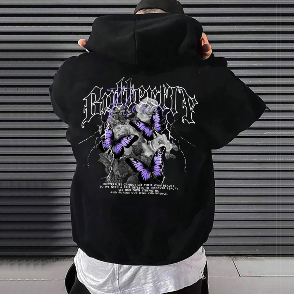 Gothic Printed Sweatshirt Men\'s Women\'s Fleece Casual Hooded Pullover Harajuku Hoodies Autumn Winter Loose Oversized Streetwear