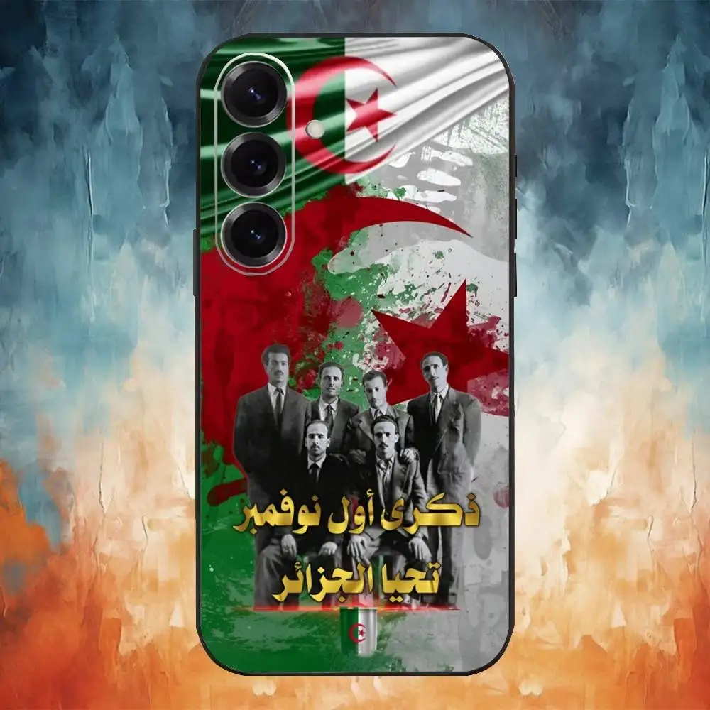 ธงชาติแอลจีเรียเคสโทรศัพท์สำหรับซัมซุงกาแล็คซี่ A91,A80,A73,A72,A71,A53A52,A32,A31A22,A21s,A20,ปกสีดำ