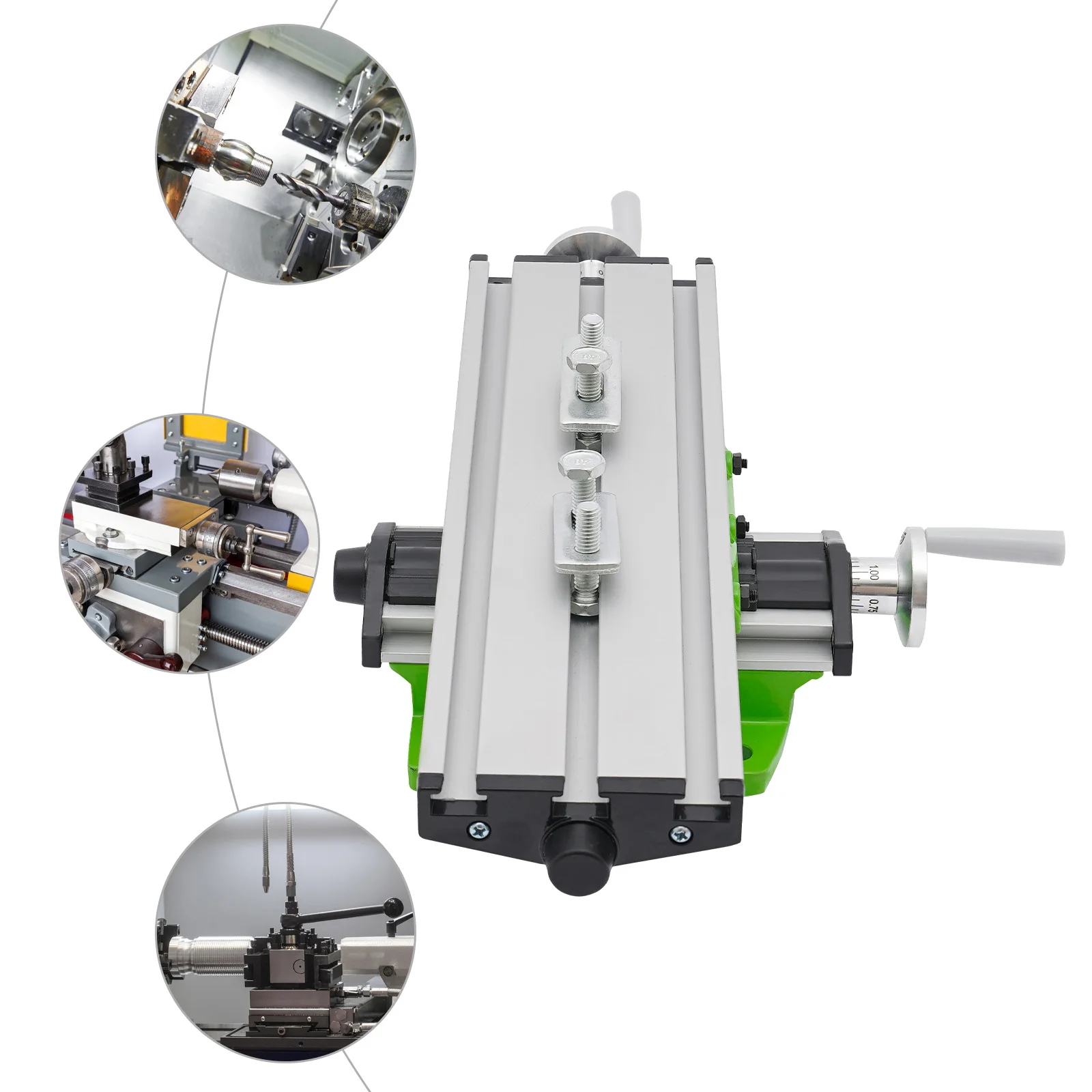 Worktable Mini Multifunction Milling Table Compound Kit Slide Desk Machine, Stable Base, Aluminum Tabletop