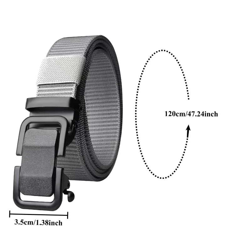 Fashionable and Minimalist Work Pants Automatic-Buckle Men’s Buckle Belt Nylon Canvas Woven Outdoor Durable Training Belt