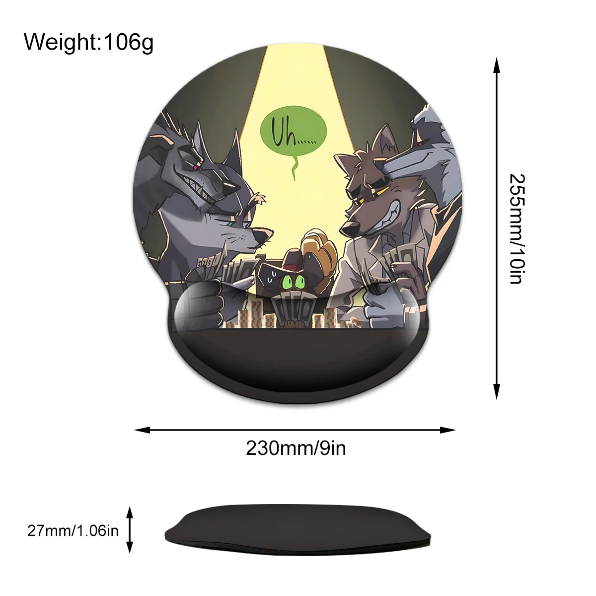 1pc  Fatal Fury Special Design Wrist Mouse Pad Ergonomic Soft Anti-Slip Wrist Rest Support Mat Computer Mouse Pad For Office PC