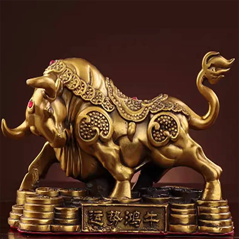 

Pure brass Niuwang City Niukuai Niu Office Crafts and Study Decoration