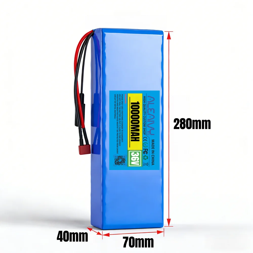36V 10Ah wiederaufladbarer Lithium-Akku 10S3P 10000mAh, kompatibel mit leistungsstarkem, modifiziertem Fahrrad-Roller-Auto mit BMS