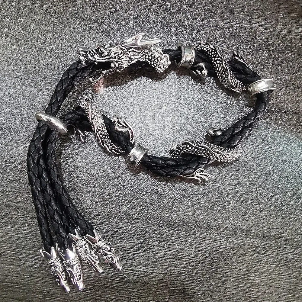 Pulsera de dragón ajustable para hombres y mujeres, regalo vintage ideal para parejas