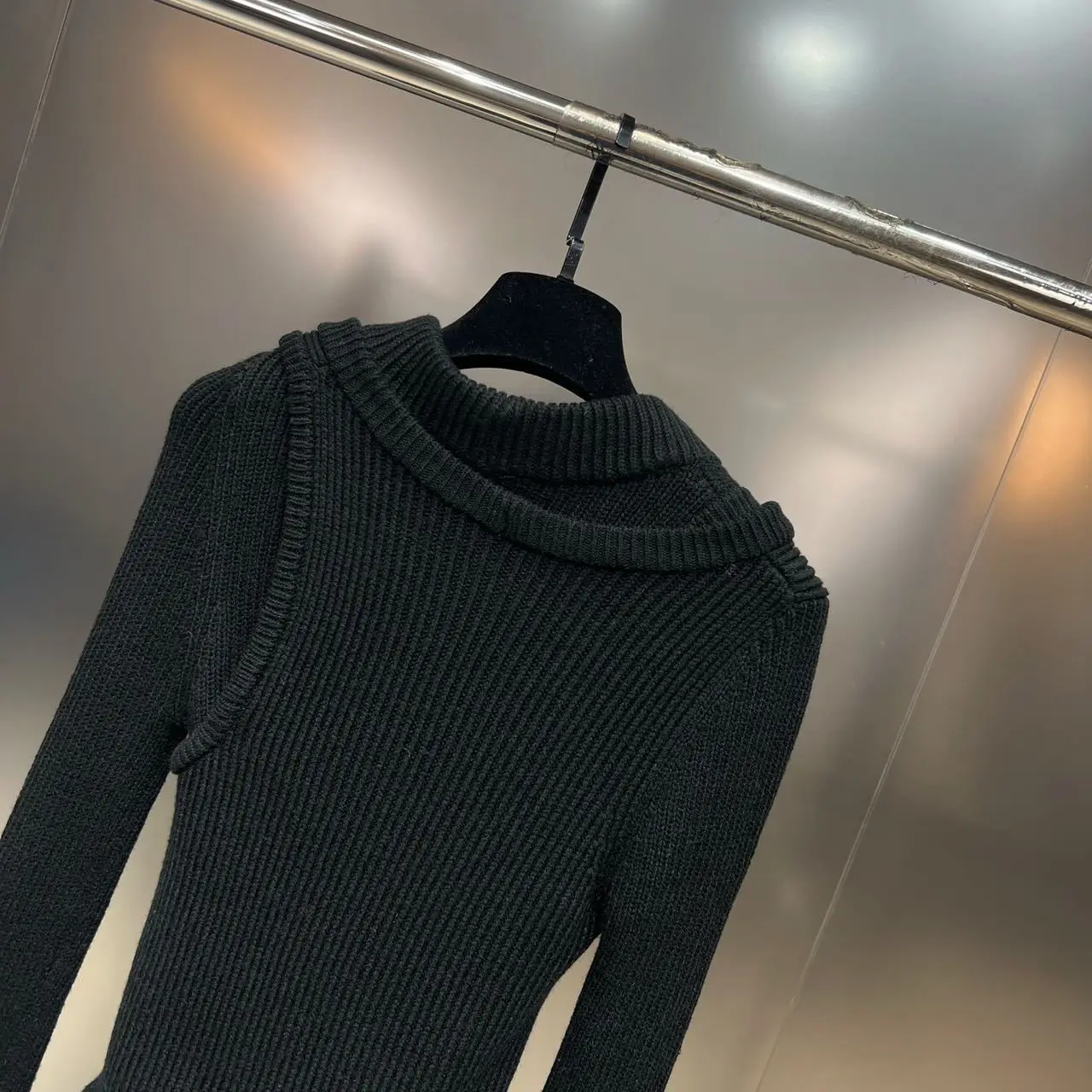 Owen Seak Women Knitting Sweater Gothic Women\'s Slim Pullover Shirt Clothing Autumn High Streetwear Black Sweatshirts