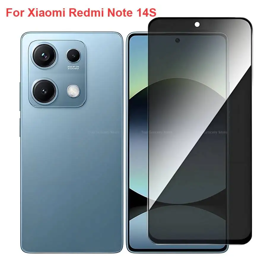 

Note 14S Anti Spy Privacy Tempered Glass Protector Compatible For Redmi Note14s Full Cover Screen Phone Film