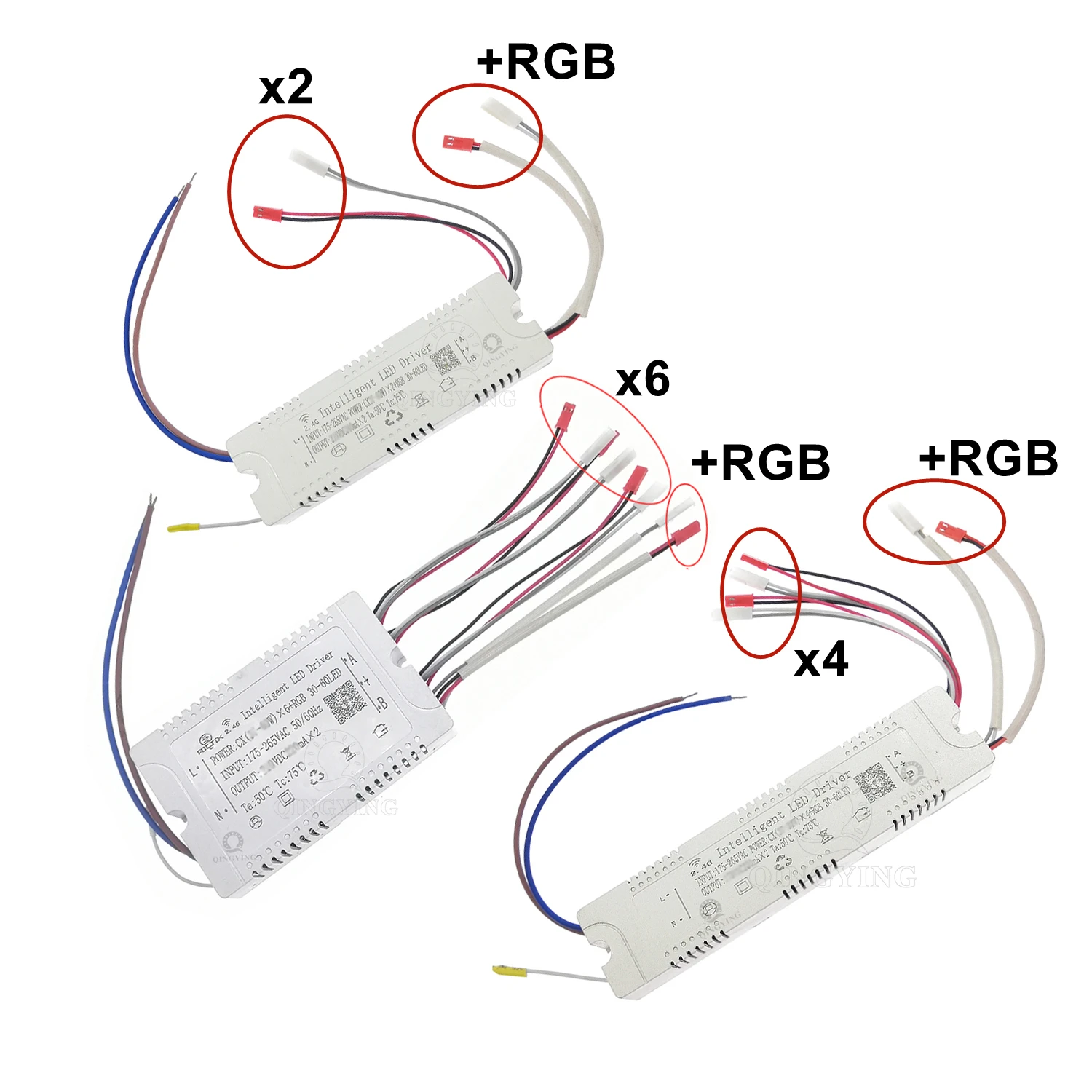 2.4G Intelligent LED Driver Three Color + RGB Function 25-40W 37-50W 37-60W X2 X4 X6 +RGB Remote App Control Color Brightness