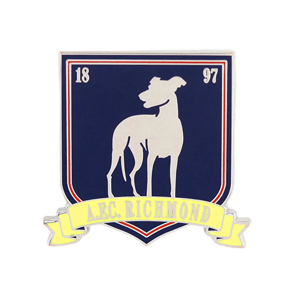 Football Club Crest Enamel Brooch Shield Shape Greyhound Dog Metal Lapel Pin Soccer Team Badge Fan Gift