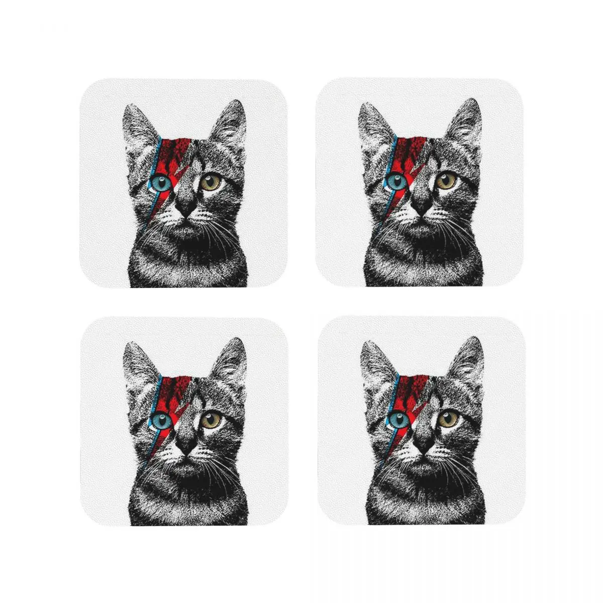 David Meowi Coasters Kitchen Placemats Waterproof Insulation Cup Coffee Mats For Decor Home Tableware Pads Set of 4