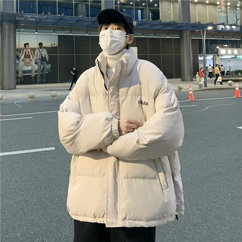 

Мужская зимняя теплая куртка свободного кроя из утолщенного хлопка, модная повседневная куртка-пуховик на молнии для пар