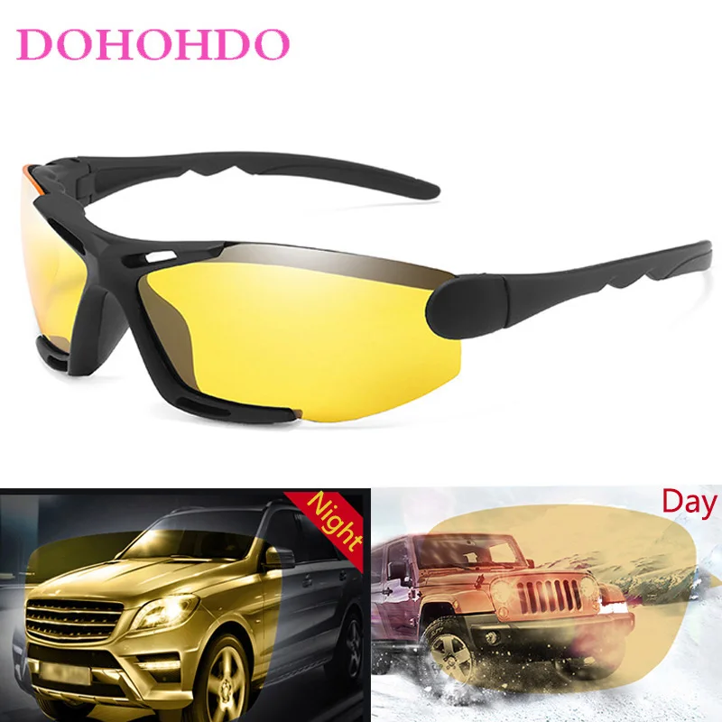 Polarized Sunglasses Men Driving Night Vision Square Glasses For Male Frameless Sun Glasses Anti-coated Reflection Eyewear UV400