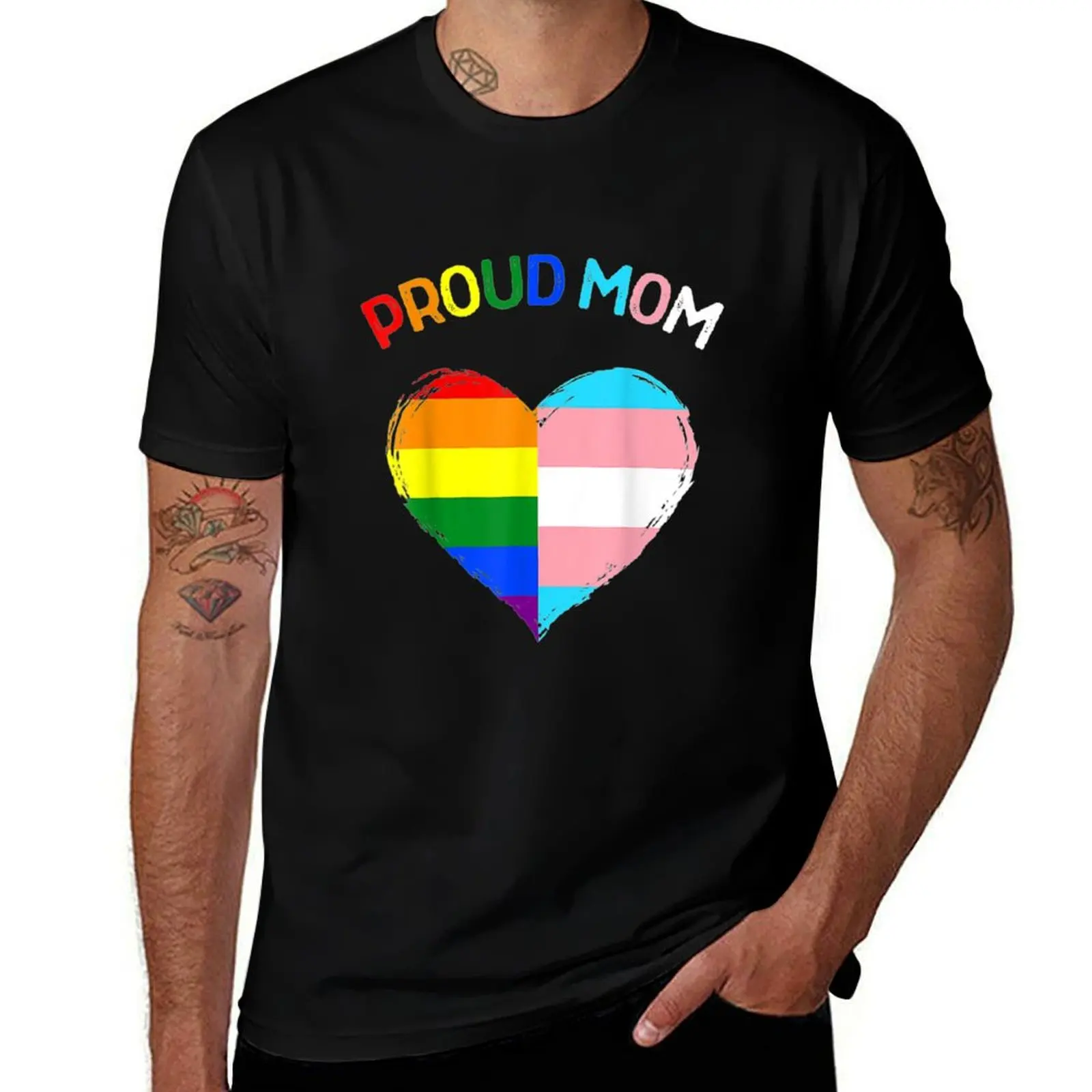 

Proud Ally LGBTQ Transgender Proud Mom Proud Trans Mom T-Shirt cotton t shirt pack man t shirts cotton T-Shirt