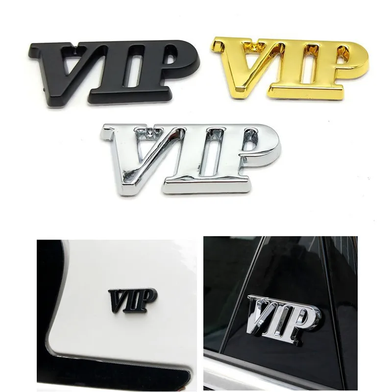 3D Metal VIP Car Sticker Emblem Badge Decals For Audi Nissin Subaru Honda Suzuk Lexus Chevrolet Peugeot Renault Ford