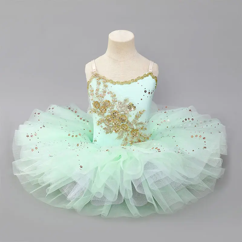 Ruoru Girls Ballet Dance Tutu Dress Kids Child Tulle Sequined Ballet Dress Skirt Christmas Birthday Party Leotard Dancewear