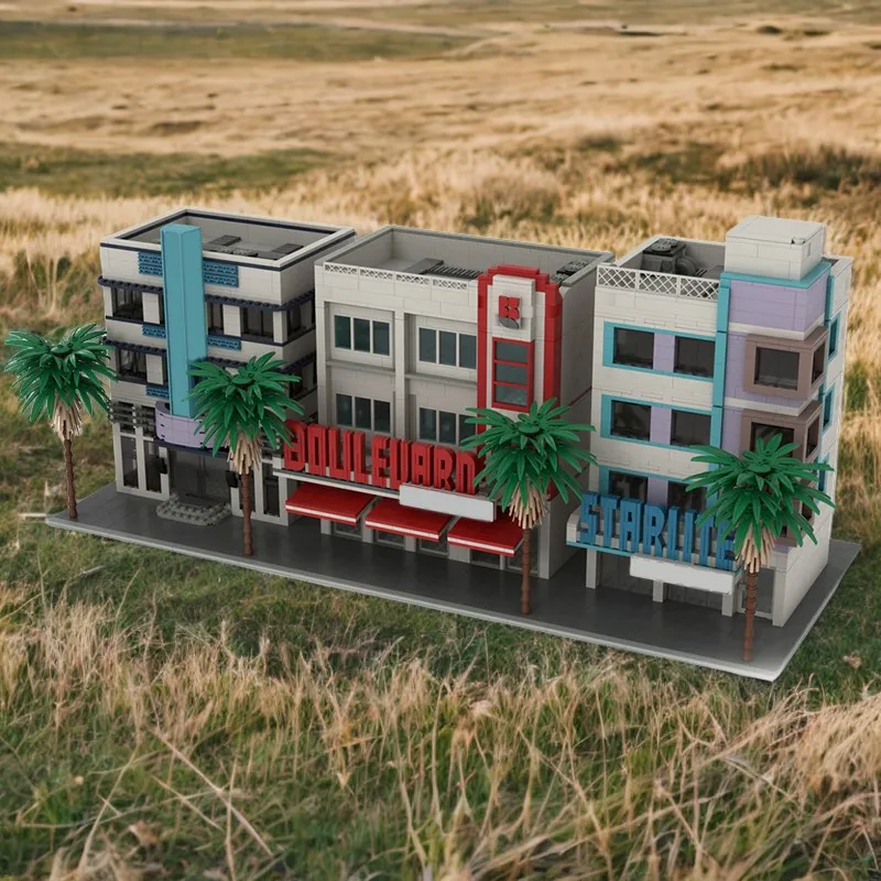 

3368-Piece Ocean Drive Building Blocks Set, Includes Multiple Buildings And Street Scene, Perfect For City Scene Construction