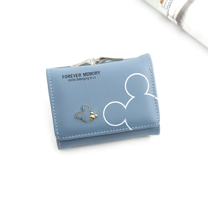 Disney Mickey Mouse woman bag PU Fashion Cute wallet  Designer Coin Purse Hasp Sweet Credit Card Holder Women Short Wallet