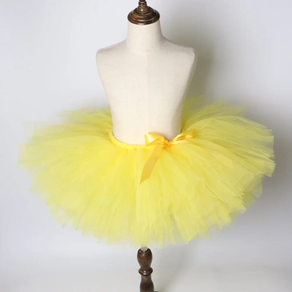 Girls Yellow Tutu Skirt Fluffy Baby Girl Tulle Skirt Children Ballet Dance Pettiskirt Kids Skirts for Girls Birthday Party Tutus