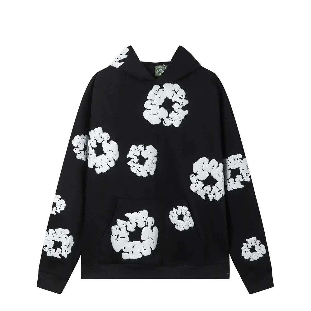 2024 Spring Autumn 3d Trendy Flower Pattern Hooded Sweatshirt Unisex Casual Loose Fit Sweatshirt Looose Clothing Sweatshirt Tops