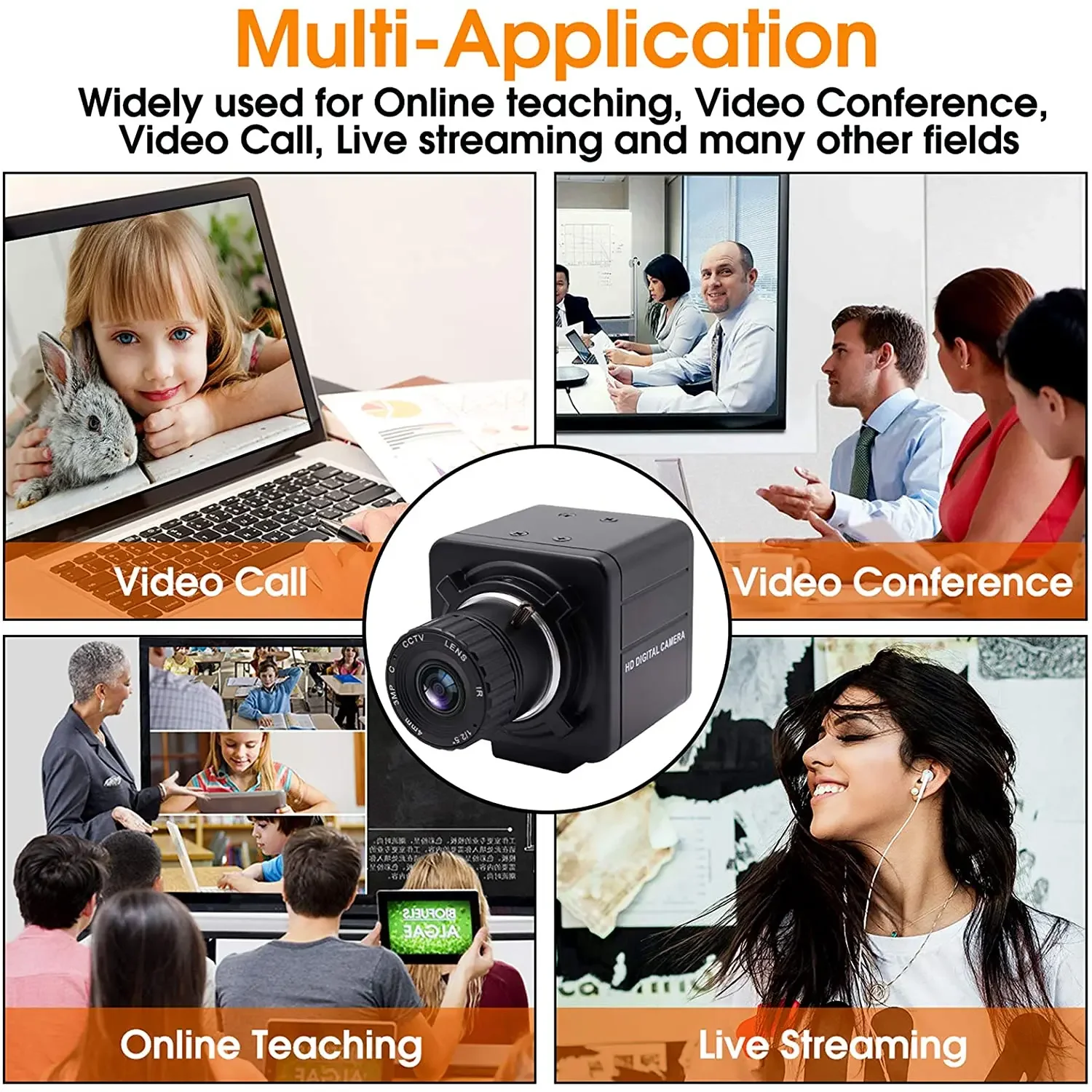 ELP 2MP 1080P Low Light HD USB Camera H.264 CMOS IMX323 Web Camera with 4mm Manual Focus Lens for Industrial Machine