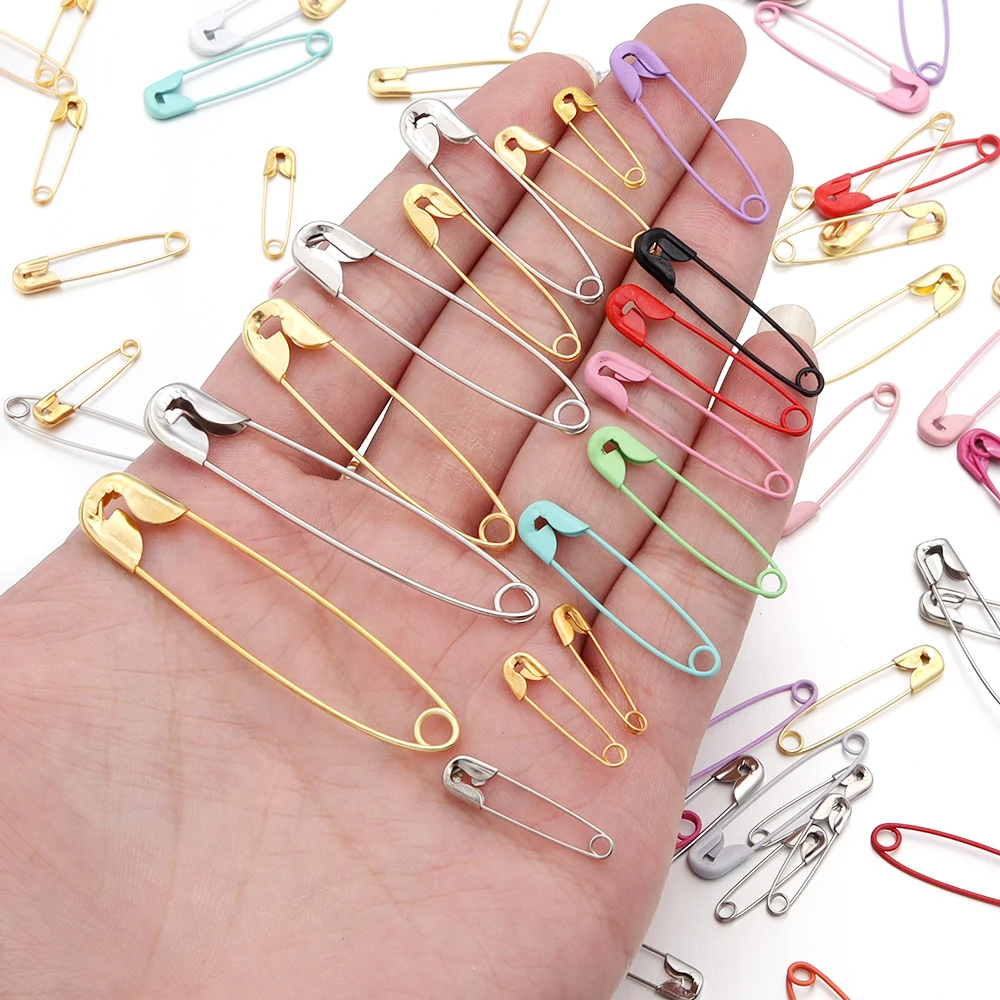 50-200pcs/lot Safety Pins DIY Sewing Tools Accessory Silver Metal Needles Large Safety Pin Small Brooch Apparel Accessories