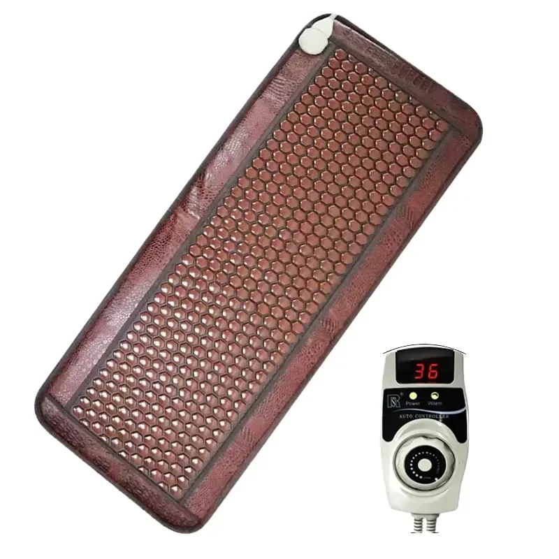 Tomalin Stone Leather Heating Pad Natural Jade Thermal Therapy Mat for Back Pain Relief Body Massage Warm Comfort Home Use