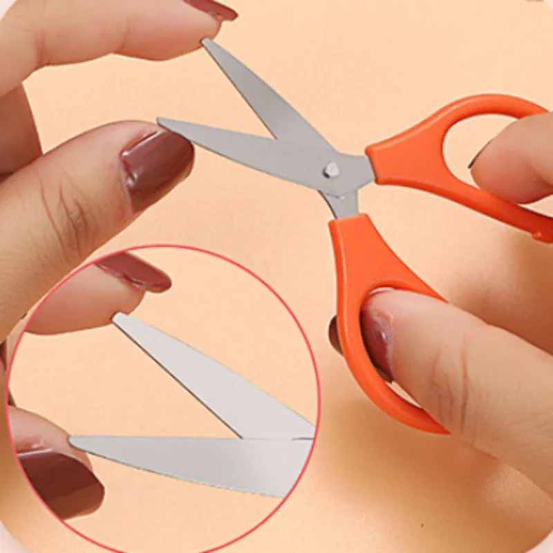 Stainless Steel Mini Scissors Handmade Scissors for Students and Children's Home Flat Head Line Cut Fabric Sewing Scissors