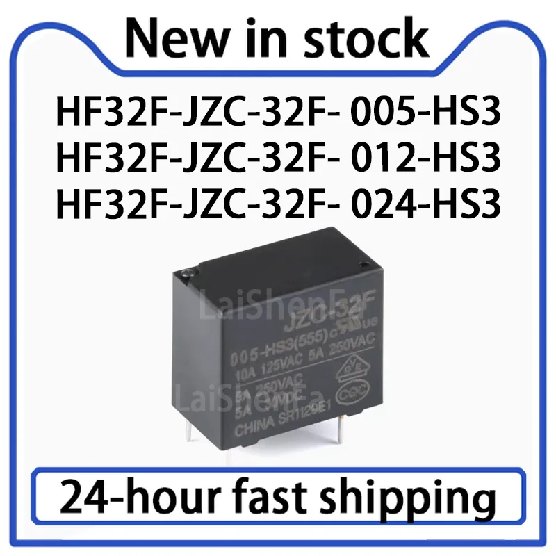 5PCS Relay HF32F-JZC-32F -005 012 024-HS3 1 Set Normally Open 10A 4-pin Original Stock