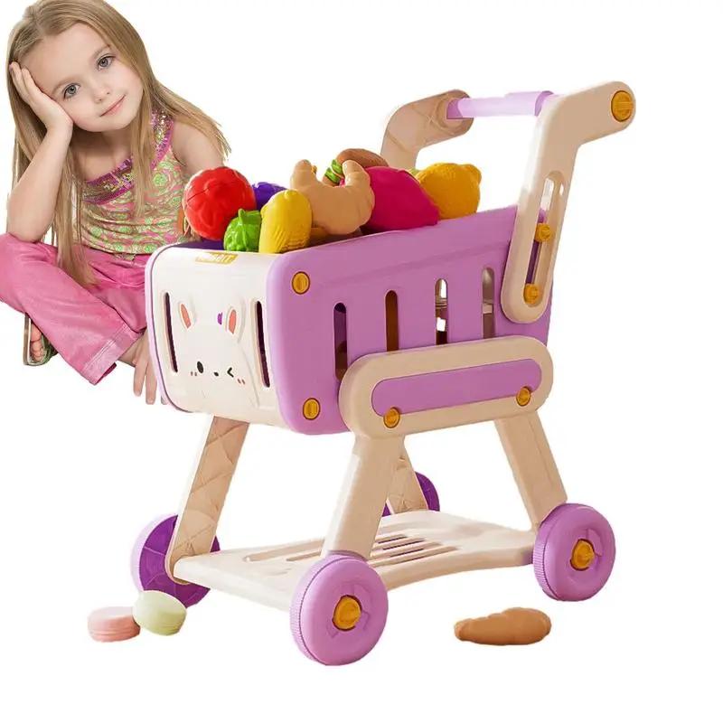 

Toy Grocery Cart Grocery Cart Toy With Pretend Food Interactive Kids Shopping Cart Role Play Game For Toddler Boys Girls Kids 3