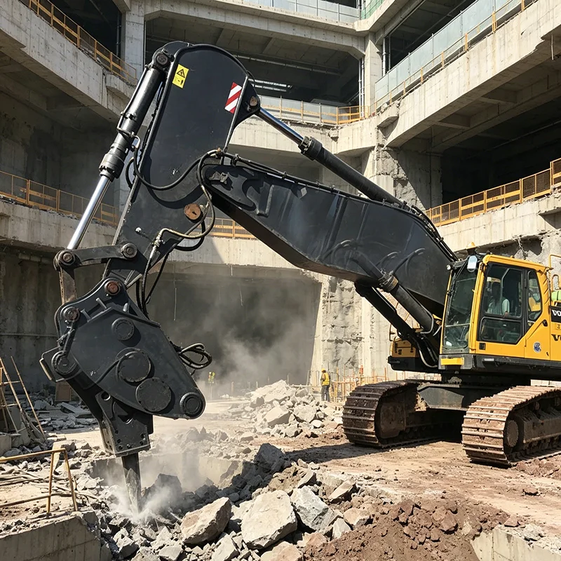 Customized High Frequency Hydraulic Breaker For 4-7Ton For Excavator, Rock Concrete Breaking Hammer Demolition Attachment CE