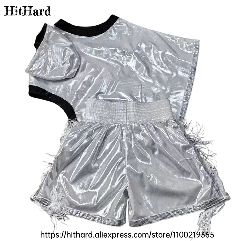 الملاكمة التايلاندية سراويل الملاكمة مطابقة سترة رداء مجموعة شعار مخصص الرجال النساء الاطفال رياضة BJJ MMA كيك بوكسينغ التدريب بنطلون ثوب الزي #3