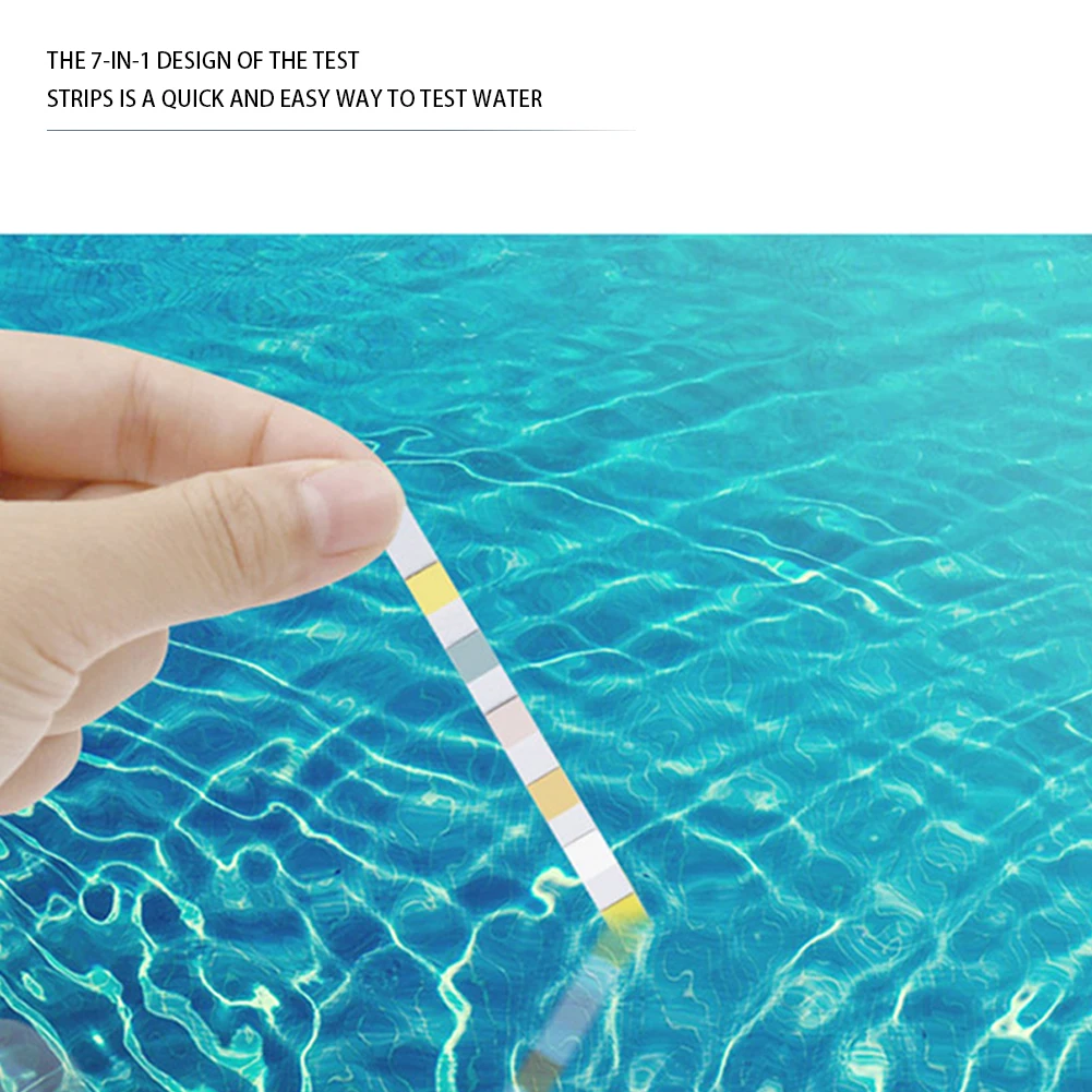 50/100pcs Multipurpose Swimming Pool PH Test Paper 7-in-1 Water Test PH Strips High Precision Easy Detection for Pool Spa