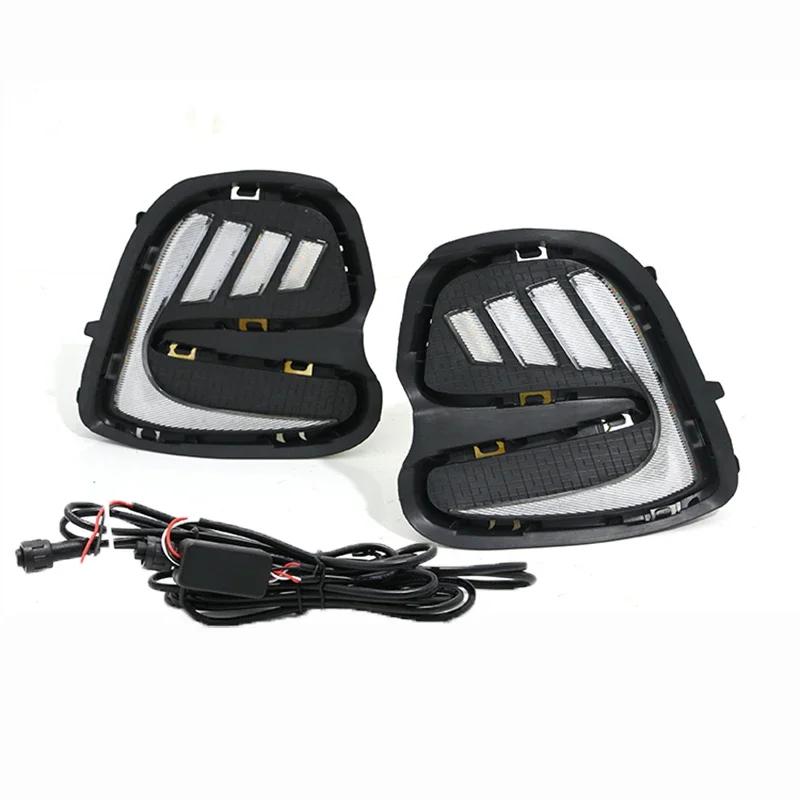 

For Chevrolet Cavalier Onix 2016 2017 2018 2019 Car LED Daytime Running Lights Front Fog Light DRL Yellow Dynamic Turn Signal