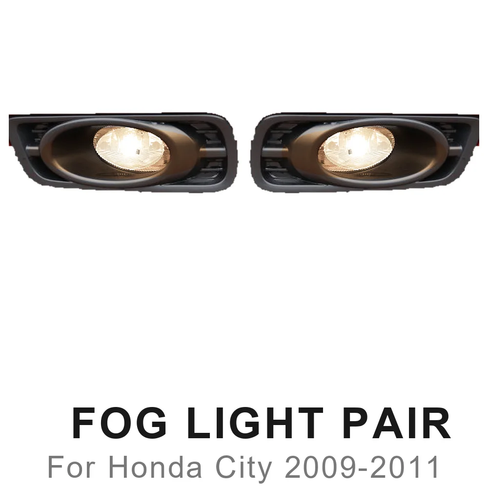 Fog Light Kit for Honda City 2009 2010 2011, Front Bumper Driving Lamp Pair with Switch, Wiring & Relay