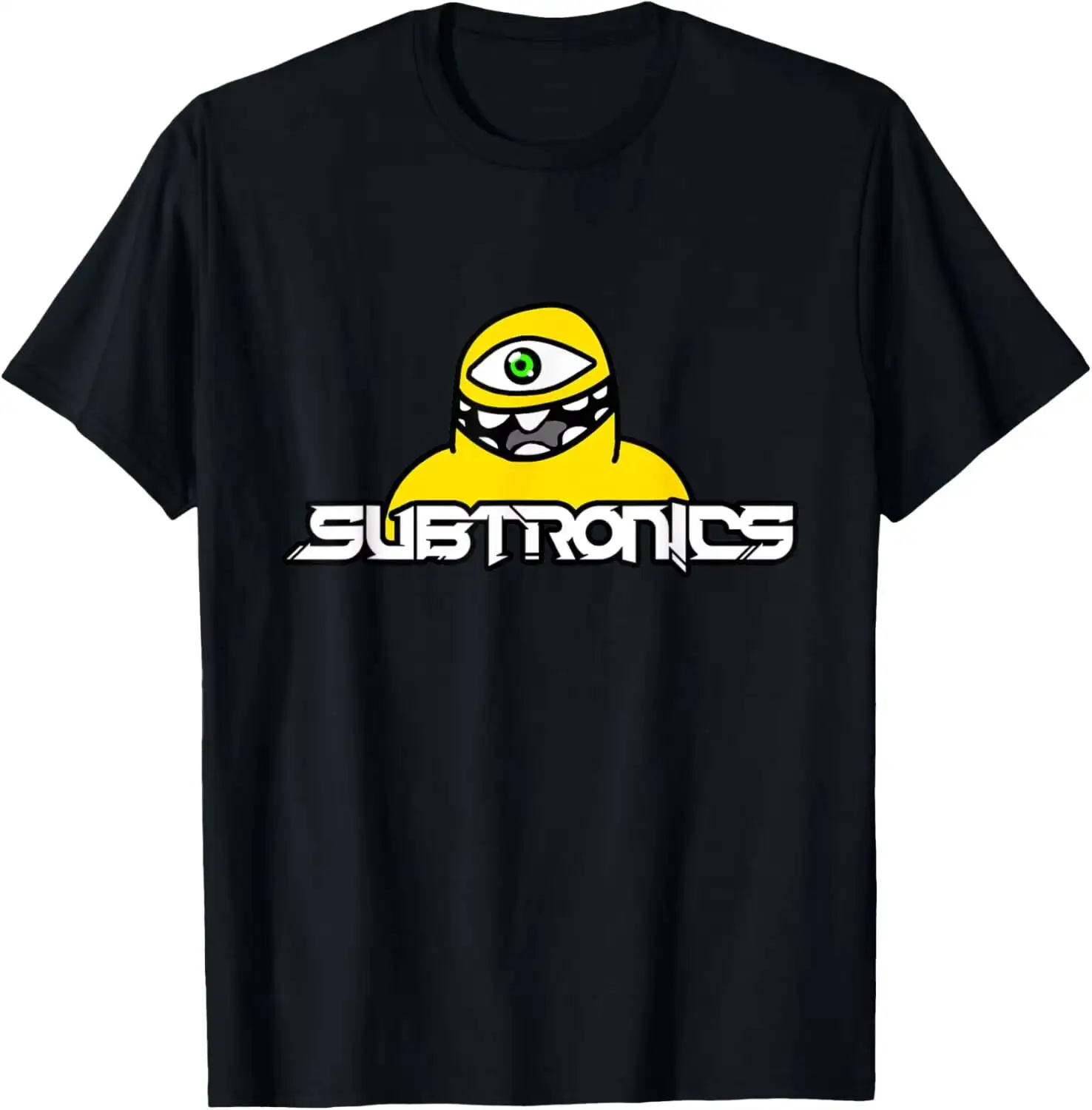 Subtronlcs Unisex-Kids Black Cartoon Modern T-Shirt, Small, Short Sleeve, Crew Neck, Classic Fit, Imported, Polyester 100%