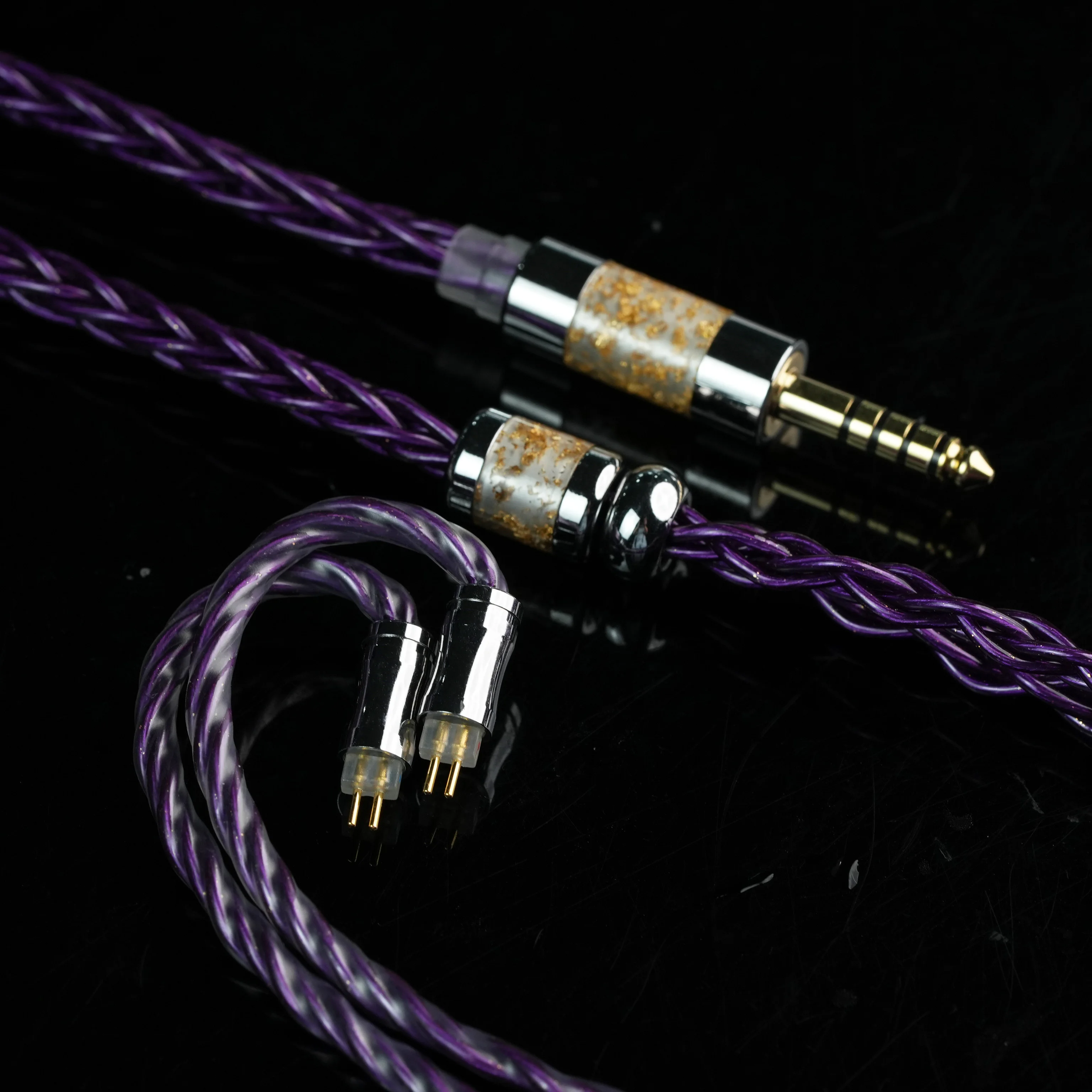 IvipQ-A19 오디오 케이블 업그레이드 라인 이중 바늘 내장형 MMCX IE900 QDC 2.5mm 3.5mm 4.4mm 헤드폰 잭 호환